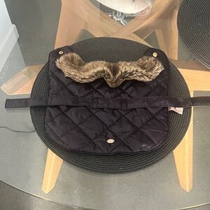 Juicy Couture Dog Quilted Purple Fur-collar jacket